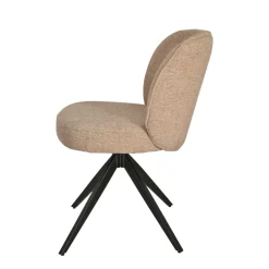 Set di 2 sedie da pranzo girevoli in tessuto testurizzato (seduta 51 cm) Linda Camel