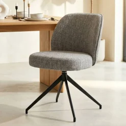 Set di 2 sedie da pranzo girevoli (seduta 51 cm) Spina Grigio