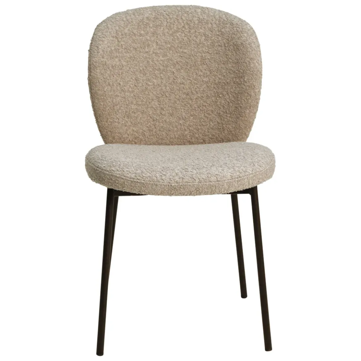 Set di 2 sedie da pranzo in bouclé (seduta 48,5 cm) Isla Beige sabbia