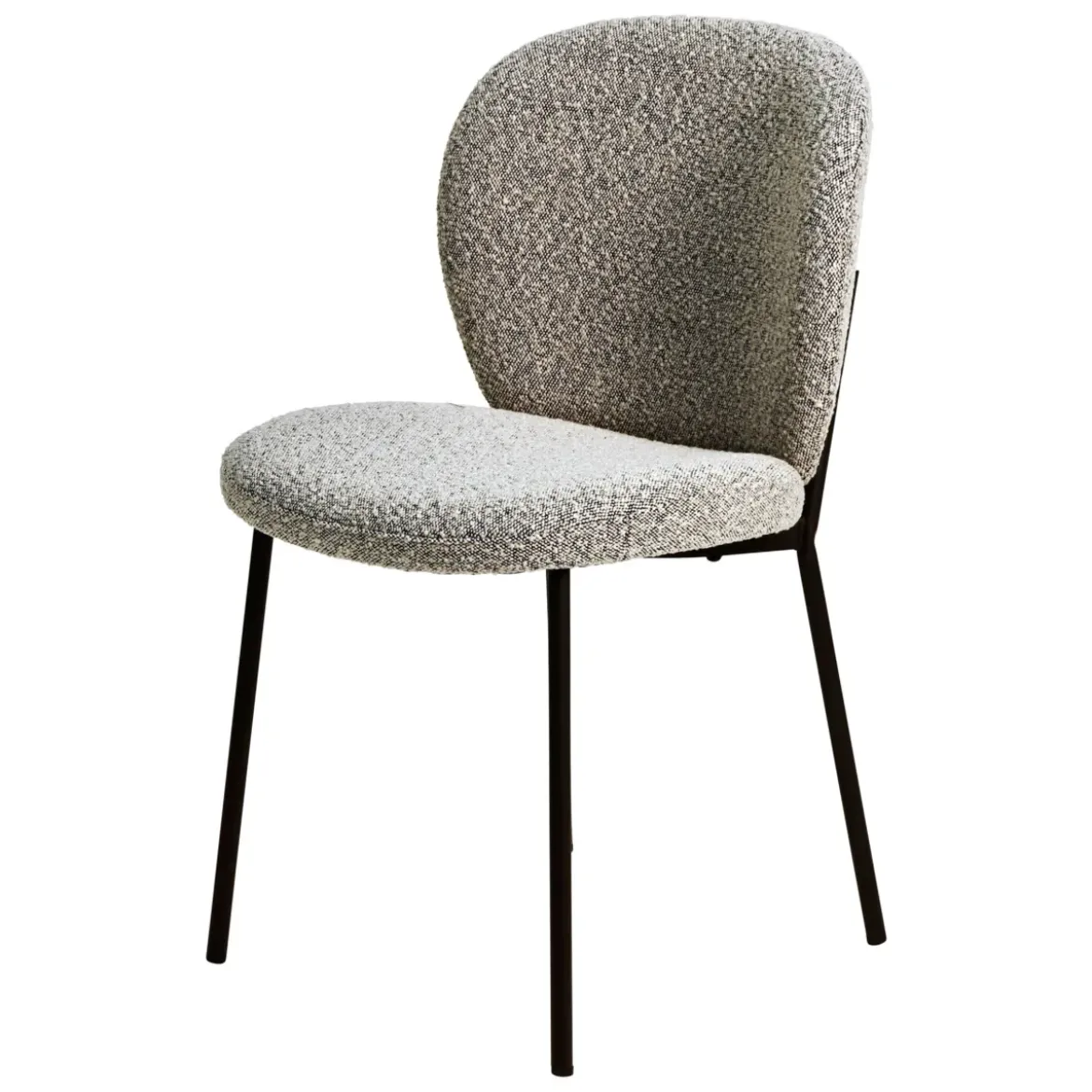 Set di 2 sedie da pranzo in bouclé (seduta 48,5 cm) Isla Grigio chiaro