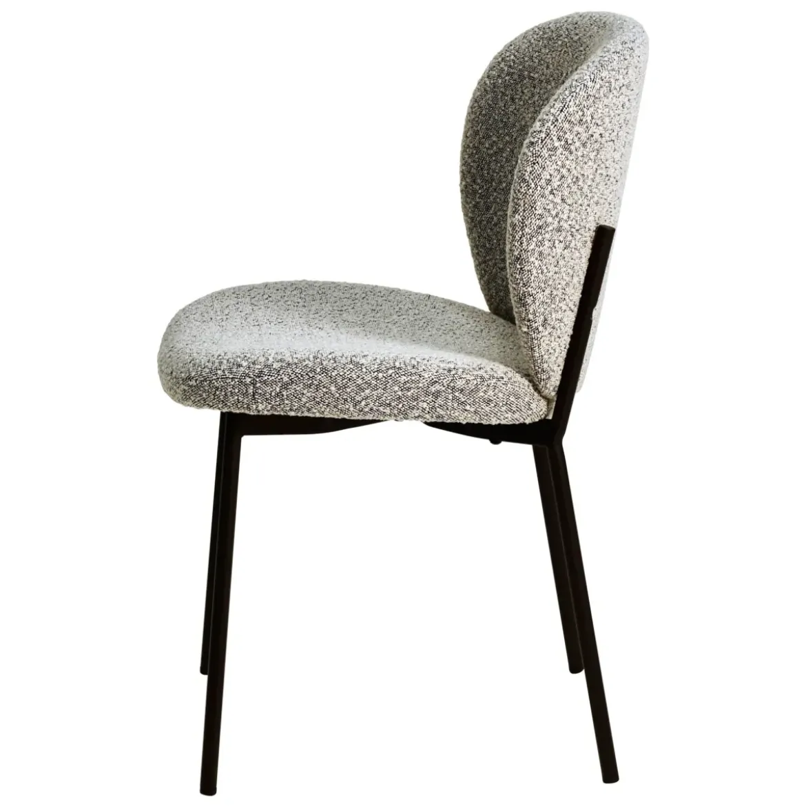 Set di 2 sedie da pranzo in bouclé (seduta 48,5 cm) Isla Grigio chiaro