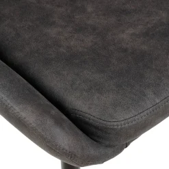 Set di 2 sedie da pranzo in ecopelle (seduta 47 cm) Juno Grigio scuro