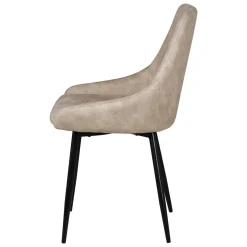 Set di 2 sedie da pranzo in effetto camoscio (seduta 47 cm) Juno Beige