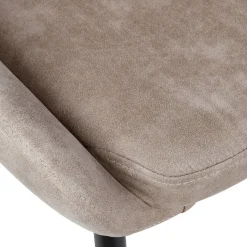 Set di 2 sedie da pranzo in effetto camoscio (seduta 47 cm) Juno Beige