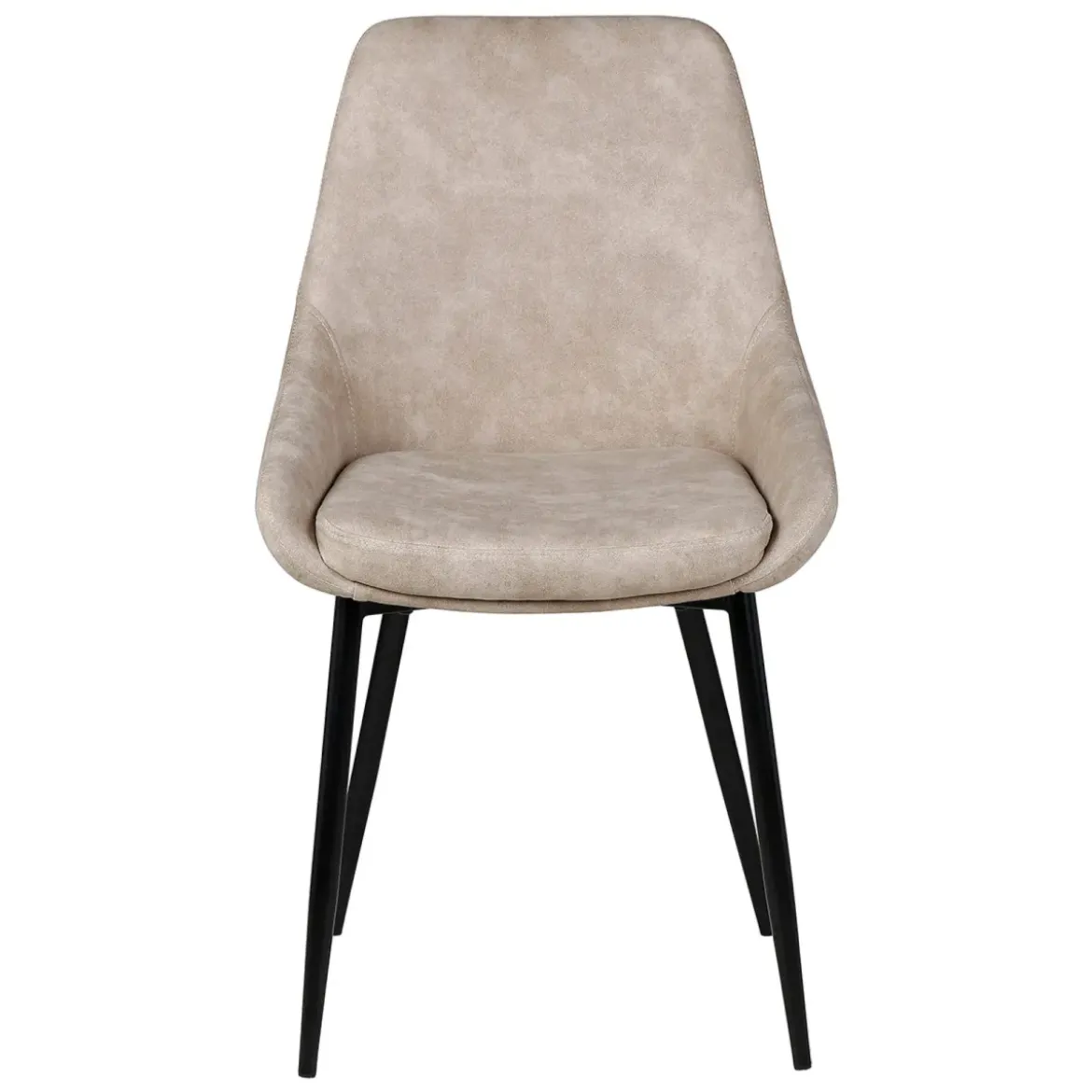 Set di 2 sedie da pranzo in effetto camoscio (seduta 47 cm) Juno Beige