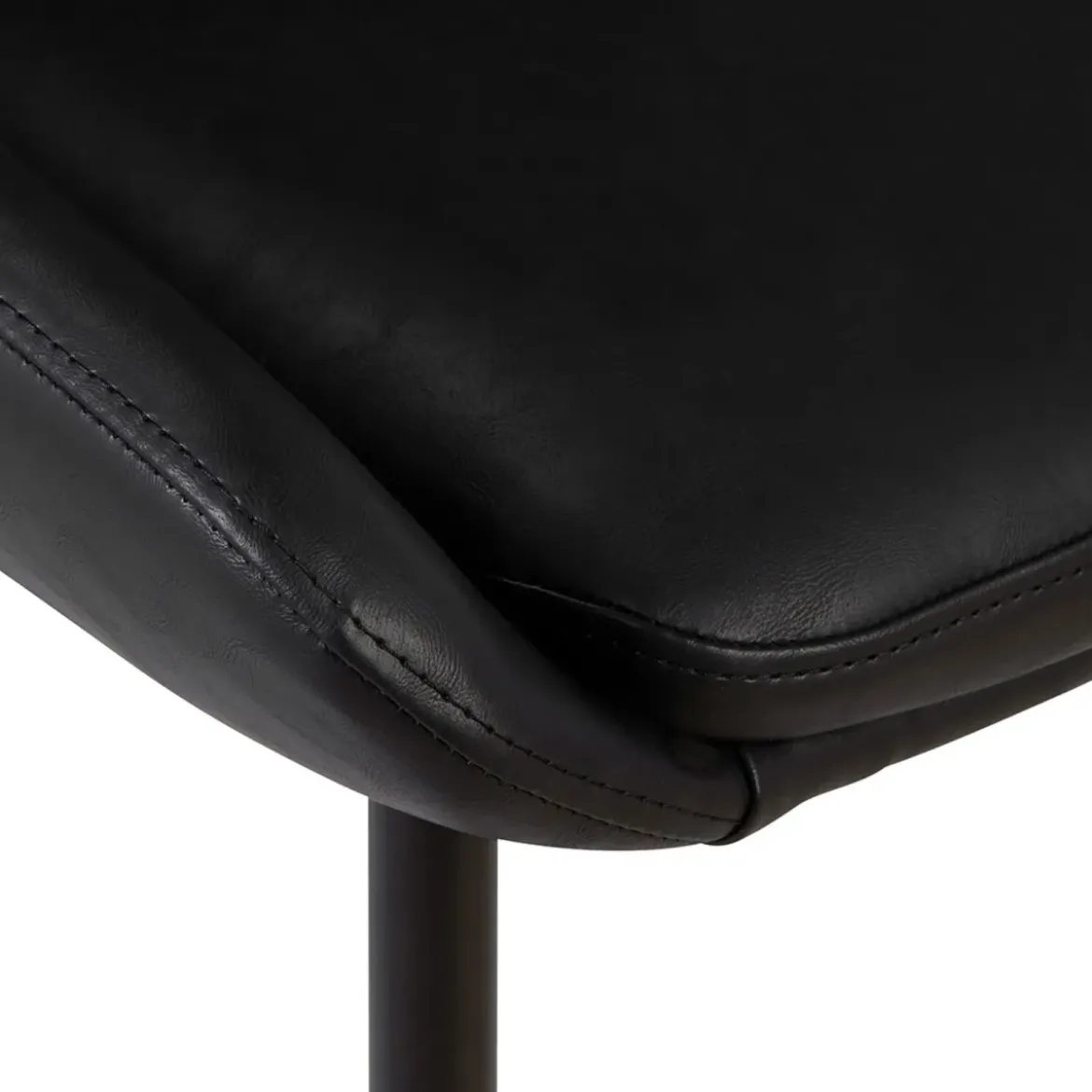 Set di 2 sedie da pranzo in similpelle (seduta 47 cm) Juno Nero