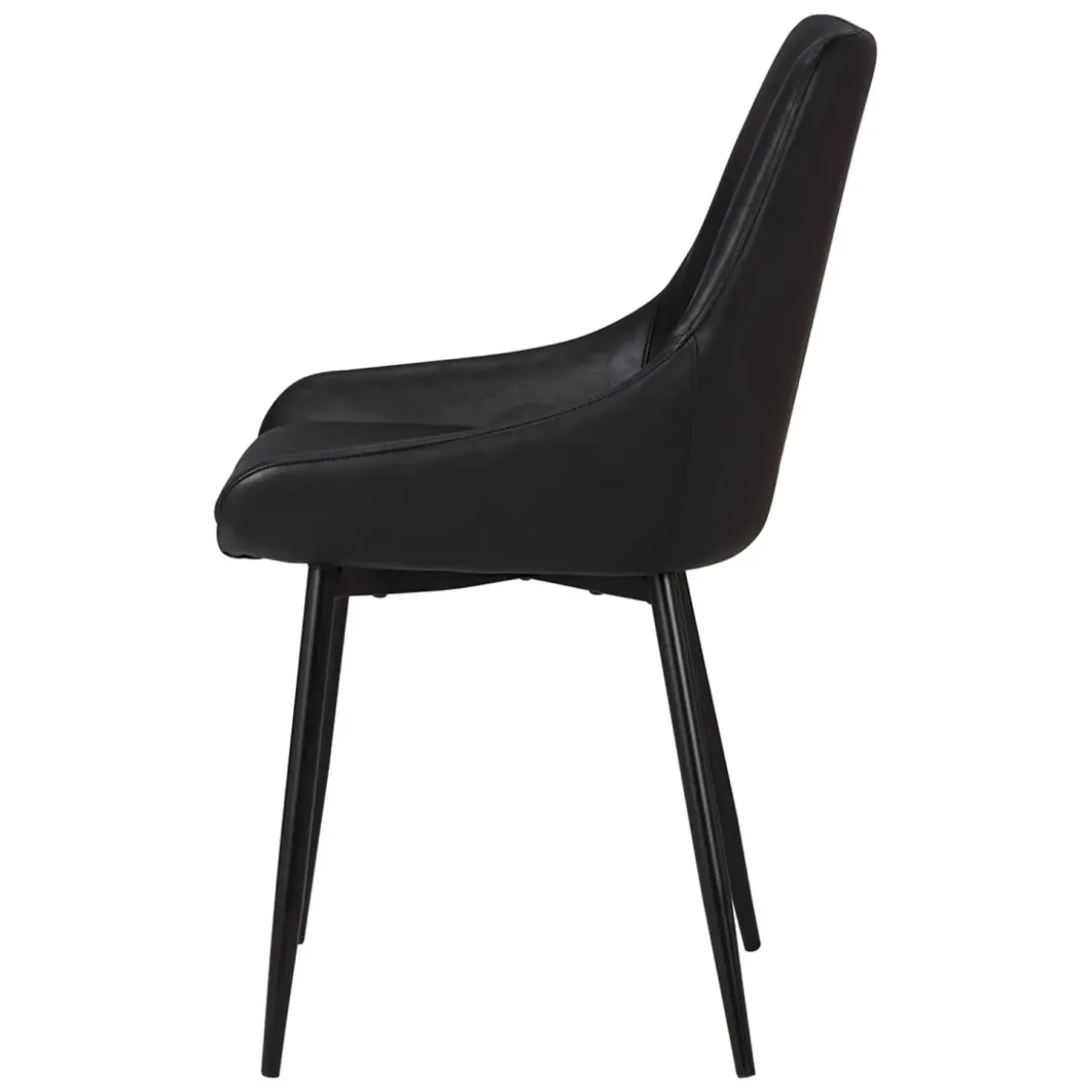Set di 2 sedie da pranzo in similpelle (seduta 47 cm) Juno Nero