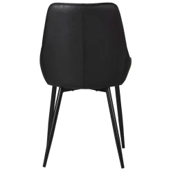 Set di 2 sedie da pranzo in similpelle (seduta 47 cm) Juno Nero