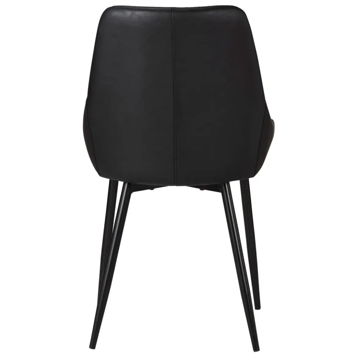 Set di 2 sedie da pranzo in similpelle (seduta 47 cm) Juno Nero