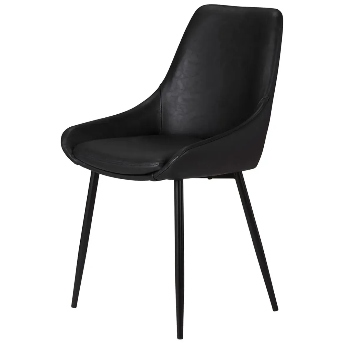 Set di 2 sedie da pranzo in similpelle (seduta 47 cm) Juno Nero