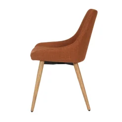 Set di 2 sedie da pranzo in tessuto (seduta 47 cm) Juno Cognac