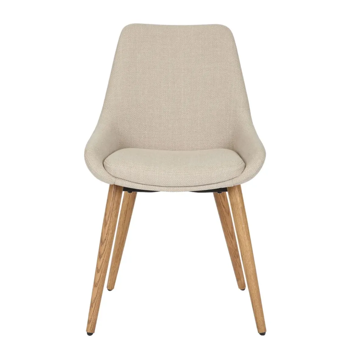 Set di 2 sedie da pranzo in tessuto (seduta 47 cm) Juno Ecru
