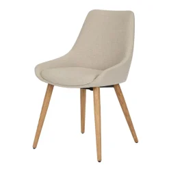 Set di 2 sedie da pranzo in tessuto (seduta 47 cm) Juno Ecru