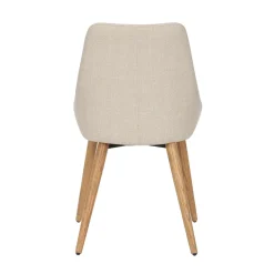 Set di 2 sedie da pranzo in tessuto (seduta 47 cm) Juno Ecru