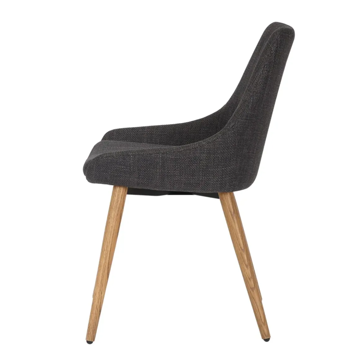 Set di 2 sedie da pranzo in tessuto (seduta 47 cm) Juno Grigio antracite