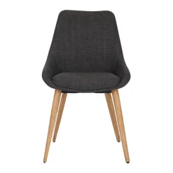 Set di 2 sedie da pranzo in tessuto (seduta 47 cm) Juno Grigio antracite