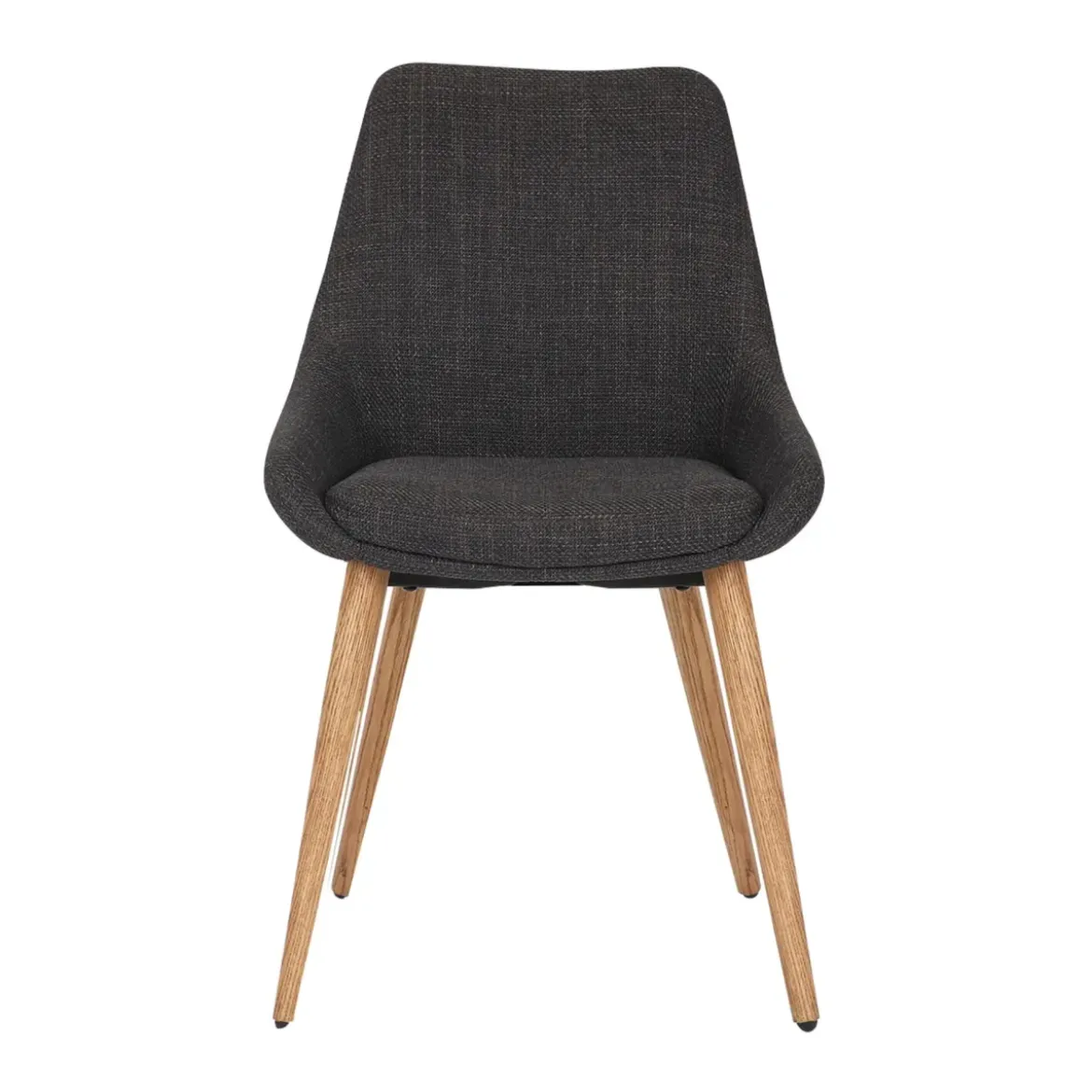 Set di 2 sedie da pranzo in tessuto (seduta 47 cm) Juno Grigio antracite