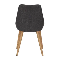 Set di 2 sedie da pranzo in tessuto (seduta 47 cm) Juno Grigio antracite