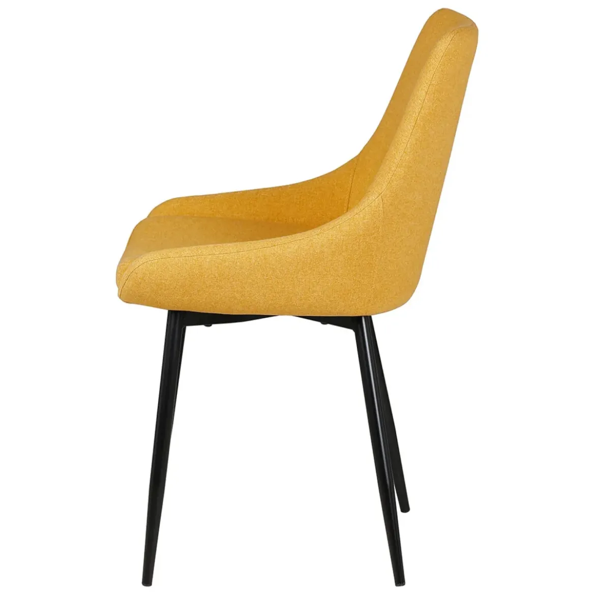 Set di 2 sedie da pranzo in tessuto (seduta 47 cm) Juno Giallo senape