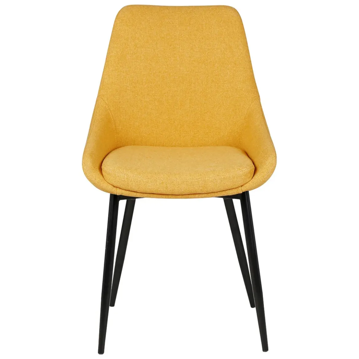Set di 2 sedie da pranzo in tessuto (seduta 47 cm) Juno Giallo senape