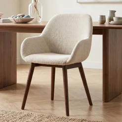 Set di 2 sedie da pranzo in tessuto (seduta 48 cm) Elia Beige