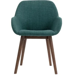 Set di 2 sedie da pranzo in tessuto (seduta 48 cm) Elia Verde smeraldo
