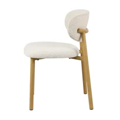 Set di 2 sedie da pranzo in tessuto (seduta 49 cm) Amal Ecru