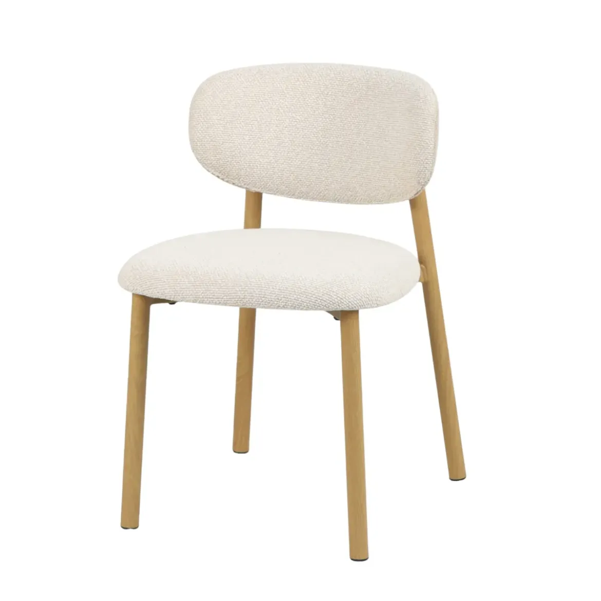 Set di 2 sedie da pranzo in tessuto (seduta 49 cm) Amal Ecru