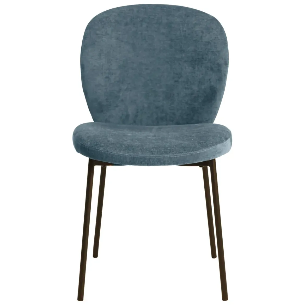 Set di 2 sedie da pranzo in tessuto (seduta 48,5 cm) Isla Blu scuro