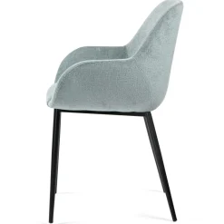 Set di 2 sedie da pranzo in tessuto chenille (seduta 48 cm) Zola Blu celadon