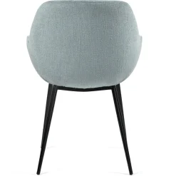 Set di 2 sedie da pranzo in tessuto chenille (seduta 48 cm) Zola Blu celadon