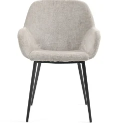Set di 2 sedie da pranzo in tessuto chenille (seduta 48 cm) Zola Tortora