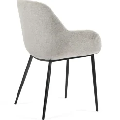 Set di 2 sedie da pranzo in tessuto chenille (seduta 48 cm) Zola Tortora