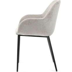 Set di 2 sedie da pranzo in tessuto chenille (seduta 48 cm) Zola Tortora