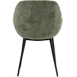 Set di 2 sedie da pranzo in tessuto di velluto (seduta 48 cm) Zola Verde cachi