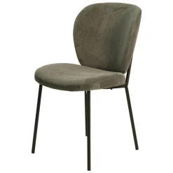 Set di 2 sedie da pranzo in tessuto (seduta 48,5 cm) Isla Verde scuro