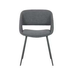 Set di 2 sedie da pranzo in tessuto (seduta 49 cm) Orka Grigio scuro