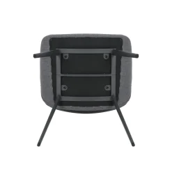 Set di 2 sedie da pranzo in tessuto (seduta 49 cm) Orka Grigio scuro