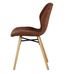 Set di 2 sedie da pranzo in tessuto testurizzato (seduta 46 cm) Malika Mogano