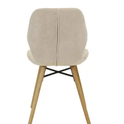 Set di 2 sedie da pranzo in tessuto testurizzato (seduta 46 cm) Malika Beige Sabbia