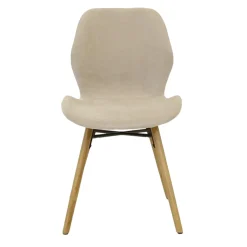 Set di 2 sedie da pranzo in tessuto testurizzato (seduta 46 cm) Malika Beige Sabbia