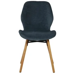 Set di 2 sedie da pranzo in tessuto testurizzato (seduta 46 cm) Malika Blu scuro