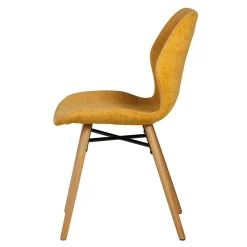 Set di 2 sedie da pranzo in tessuto testurizzato (seduta 46 cm) Malika Giallo senape