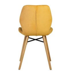 Set di 2 sedie da pranzo in tessuto testurizzato (seduta 46 cm) Malika Giallo senape
