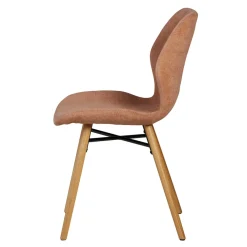 Set di 2 sedie da pranzo in tessuto testurizzato (seduta 46 cm) Malika Marrone