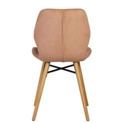 Set di 2 sedie da pranzo in tessuto testurizzato (seduta 46 cm) Malika Marrone