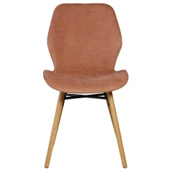 Set di 2 sedie da pranzo in tessuto testurizzato (seduta 46 cm) Malika Marrone