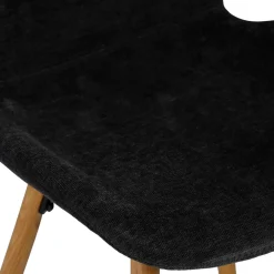 Set di 2 sedie da pranzo in tessuto testurizzato (seduta 46 cm) Malika Nero