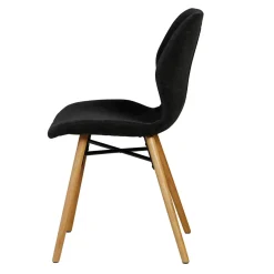 Set di 2 sedie da pranzo in tessuto testurizzato (seduta 46 cm) Malika Nero