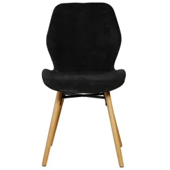 Set di 2 sedie da pranzo in tessuto testurizzato (seduta 46 cm) Malika Nero